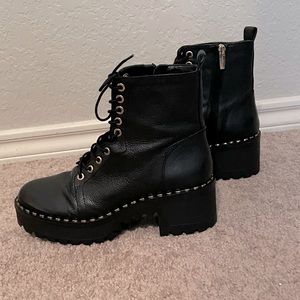 Vince Camuto Black Combat Boots